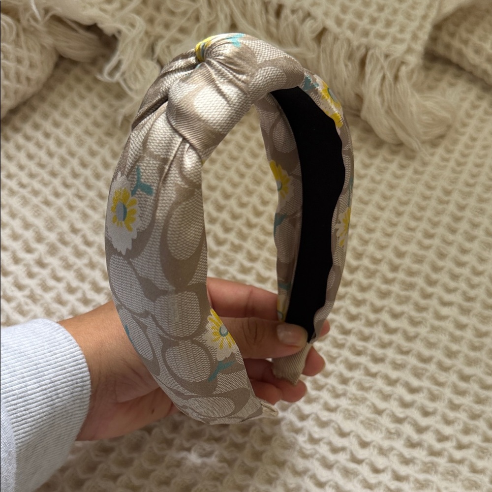 Coach Beige Floral Headband